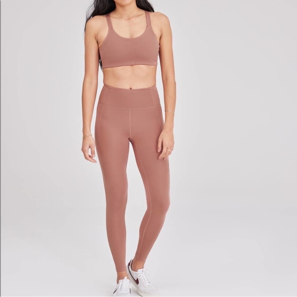 Girlfriend Collective High Rise Leggings in Rosebud